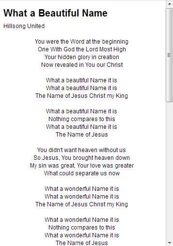 what wonderful name it is hillsong lyrics